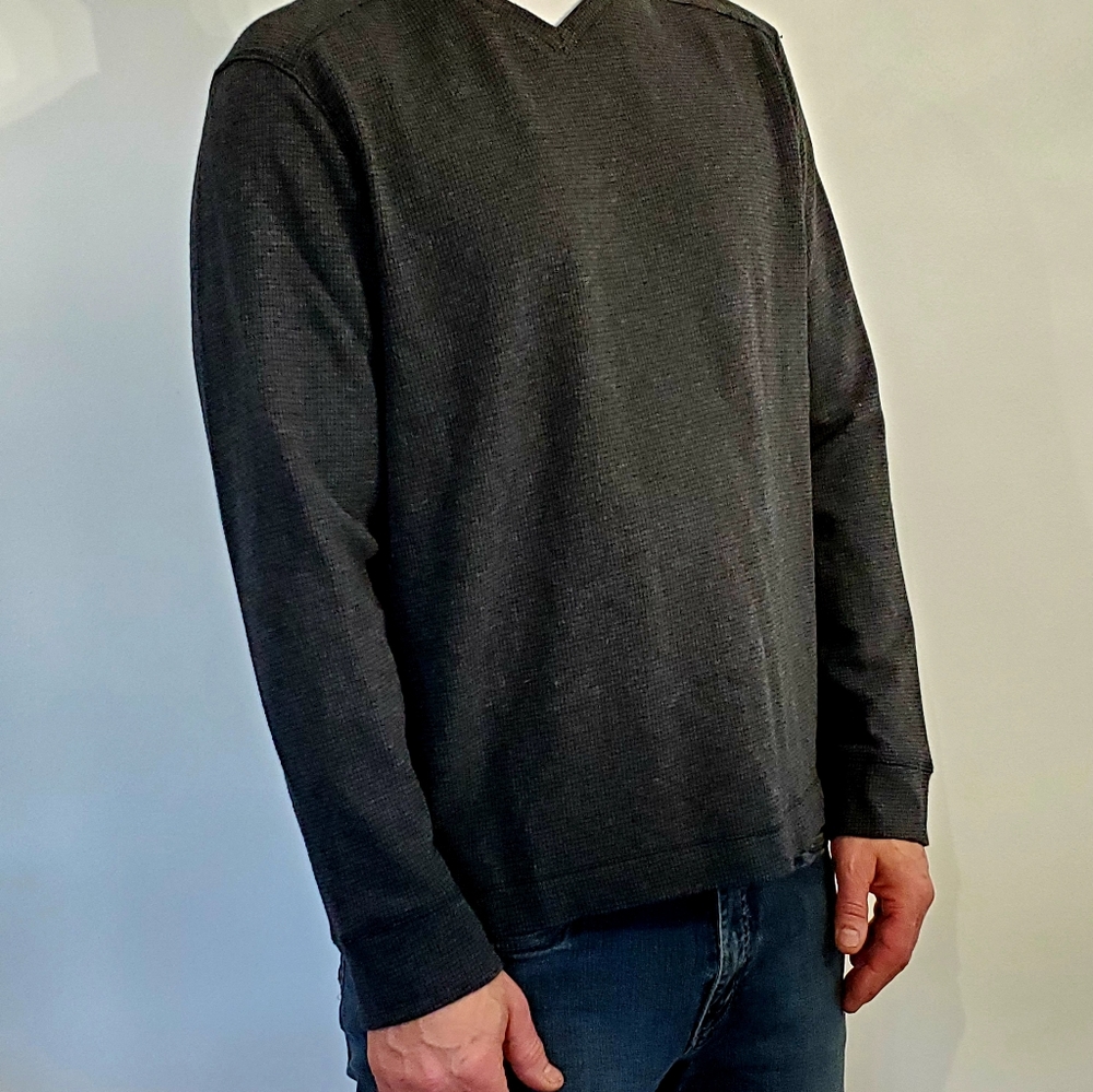 DENVER HAYES Modern Fit Waffle Knit Long Sleeve *Men's Large